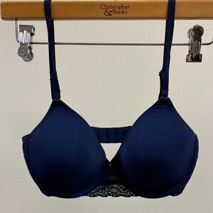 Natori Deep Blue Lace Accent Bra